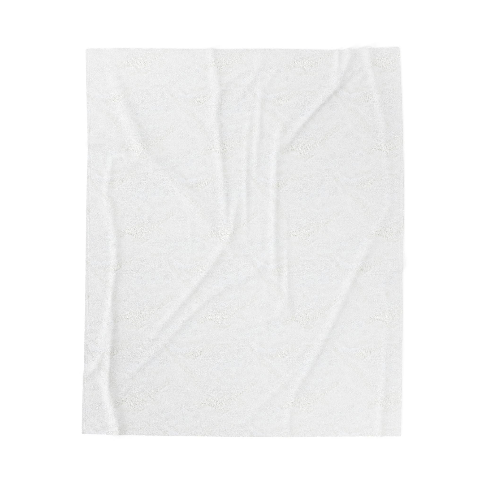 Velveteen Plush Blanket - 'PPP: Peace. Progress. Prosperity.' Minimalist White Throw for Home, Gifts & Office