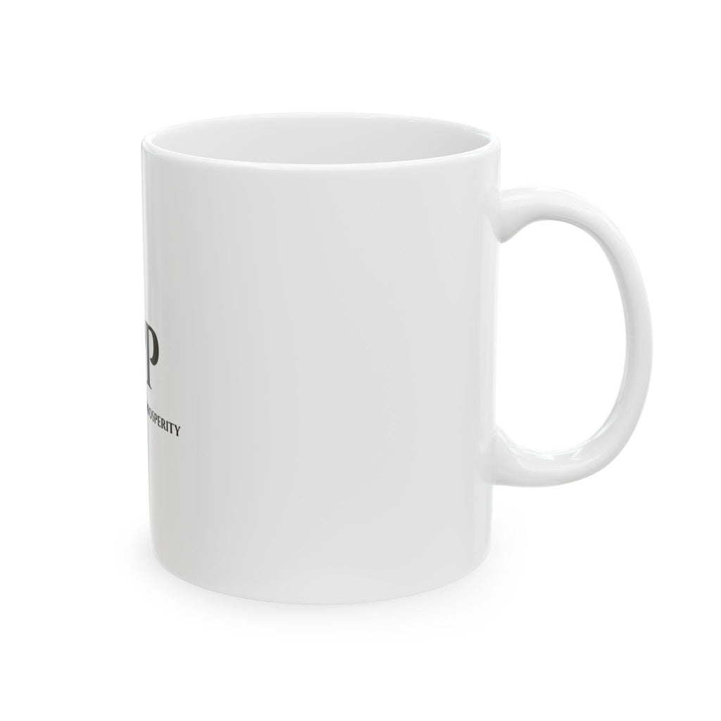 Ceramic Mug — 'PPP: Peace, Purpose, Prosperity' Minimalist Inspirational Coffee Mug (11oz, 15oz)