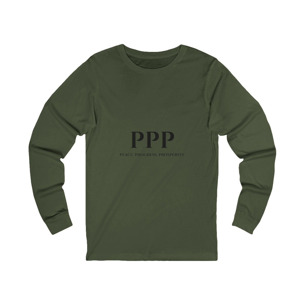 Long Sleeve Tee — 'PPP' Front & 'Stacks' Back Graphic Money Shirt