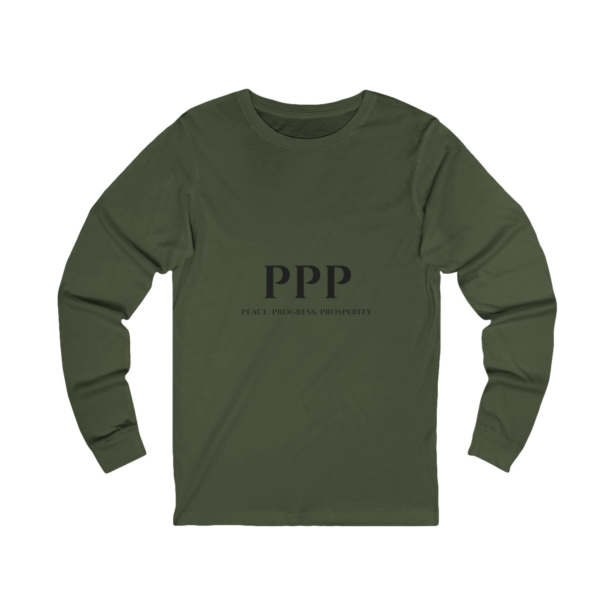 Long Sleeve Tee — 'PPP' Front & 'Stacks' Back Graphic Money Shirt