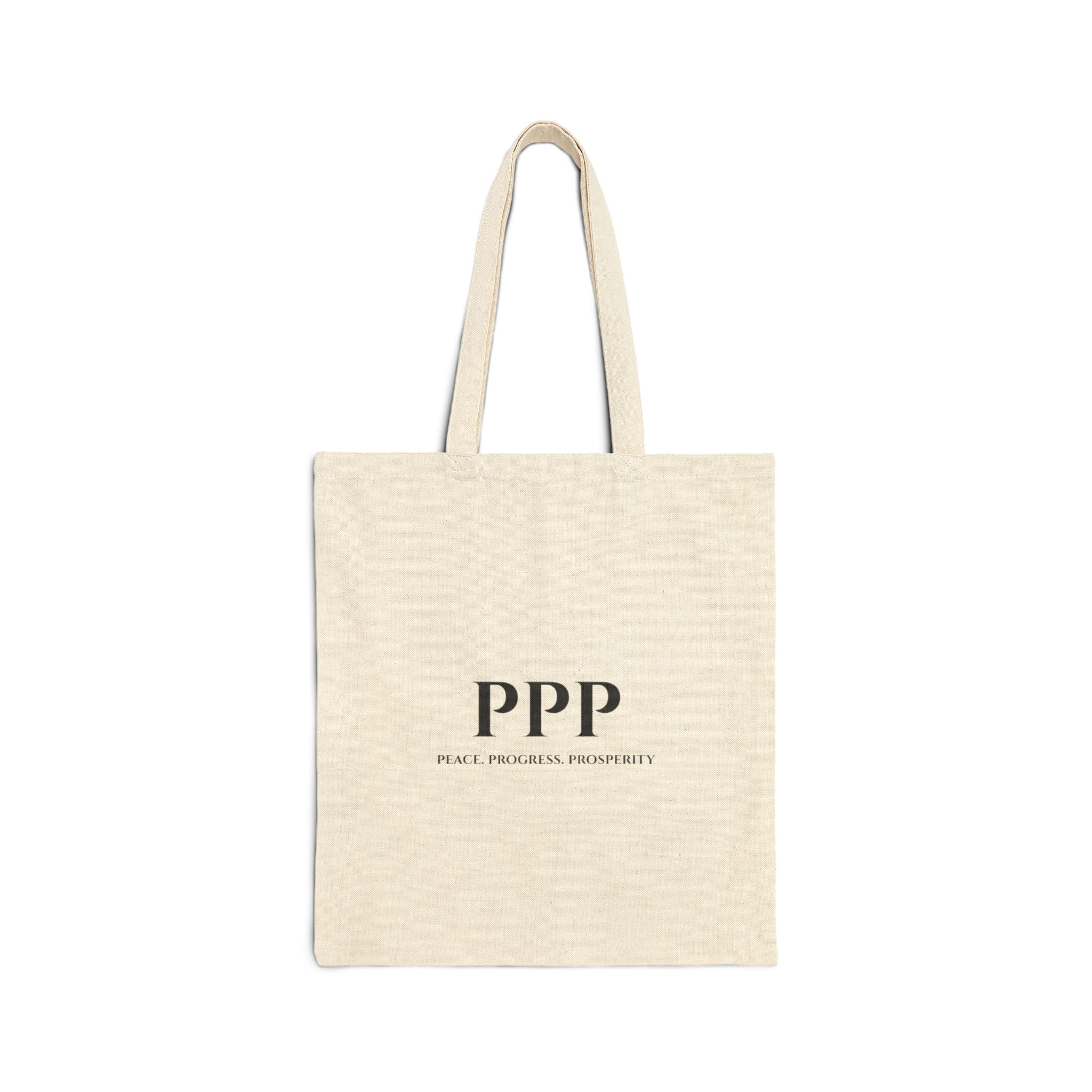 Canvas Tote Bag — Minimal 'PPP' Monogram Eco Shopper