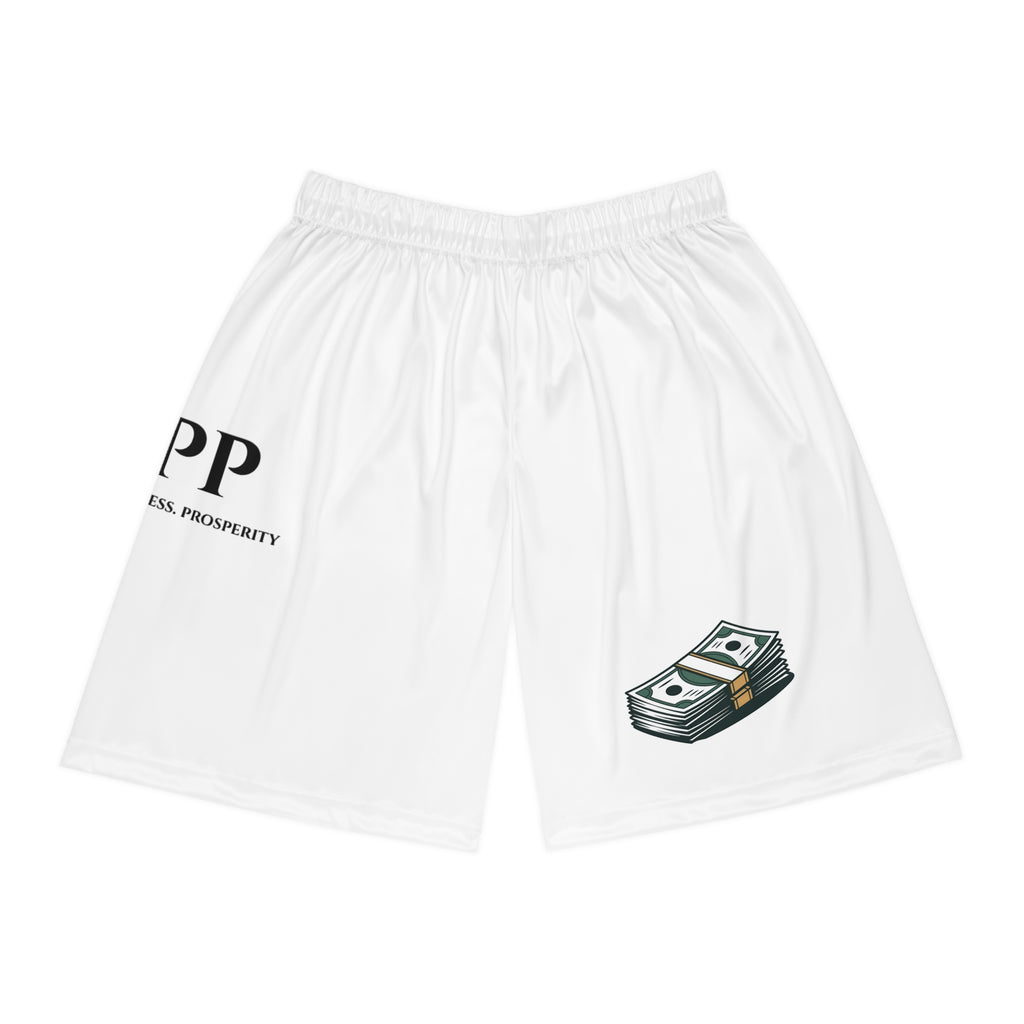 Money Stack Basketball Shorts — PXP (Peace. Prosperity.) Graphic Athletic Shorts