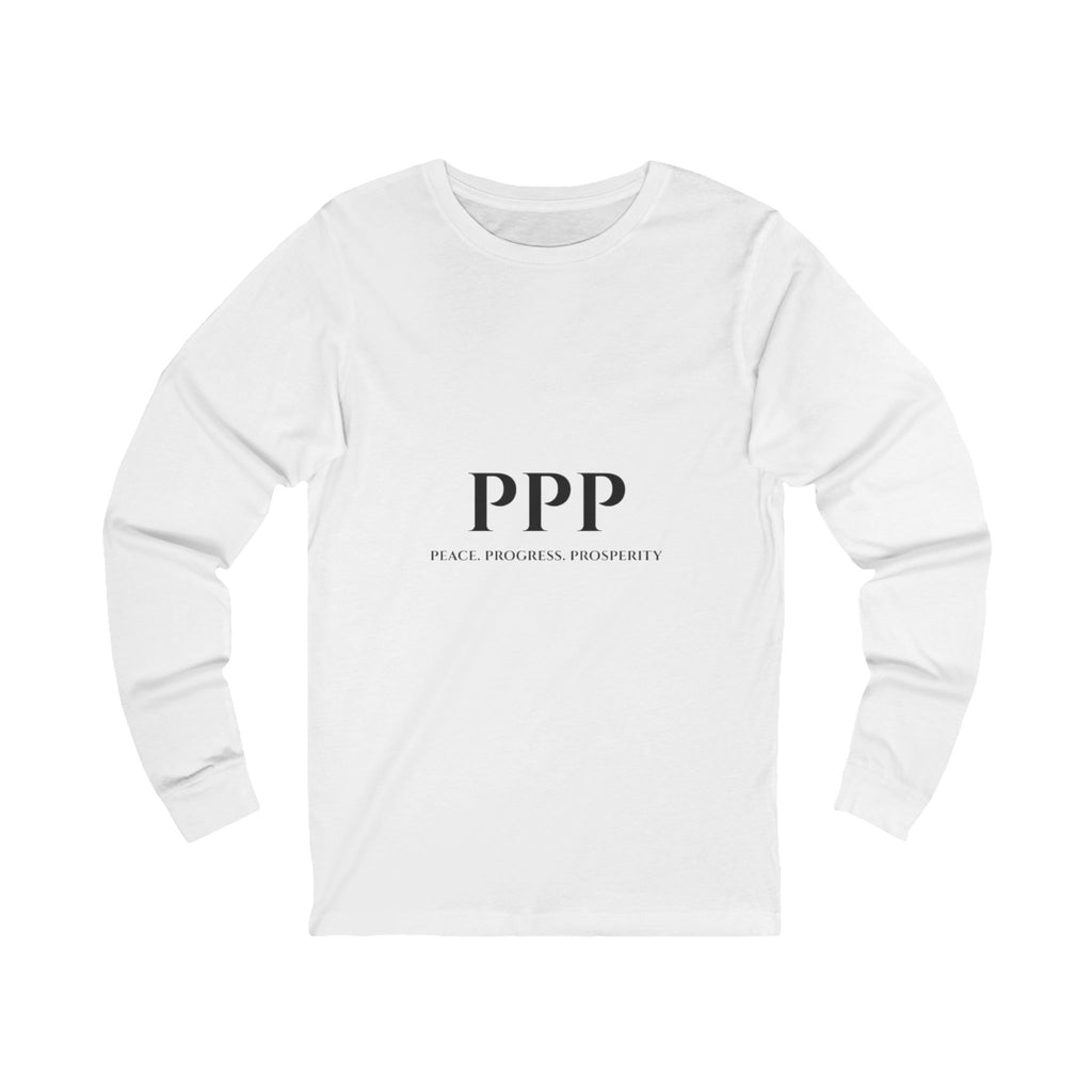 Long Sleeve Tee — 'PPP' Front & 'Stacks' Back Graphic Money Shirt