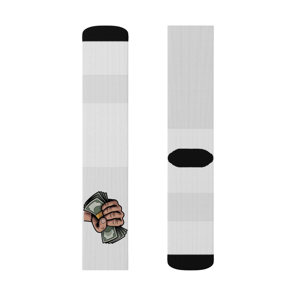 Money Grip Sublimation Socks — Novelty Cash Hand Graphic Crew Socks