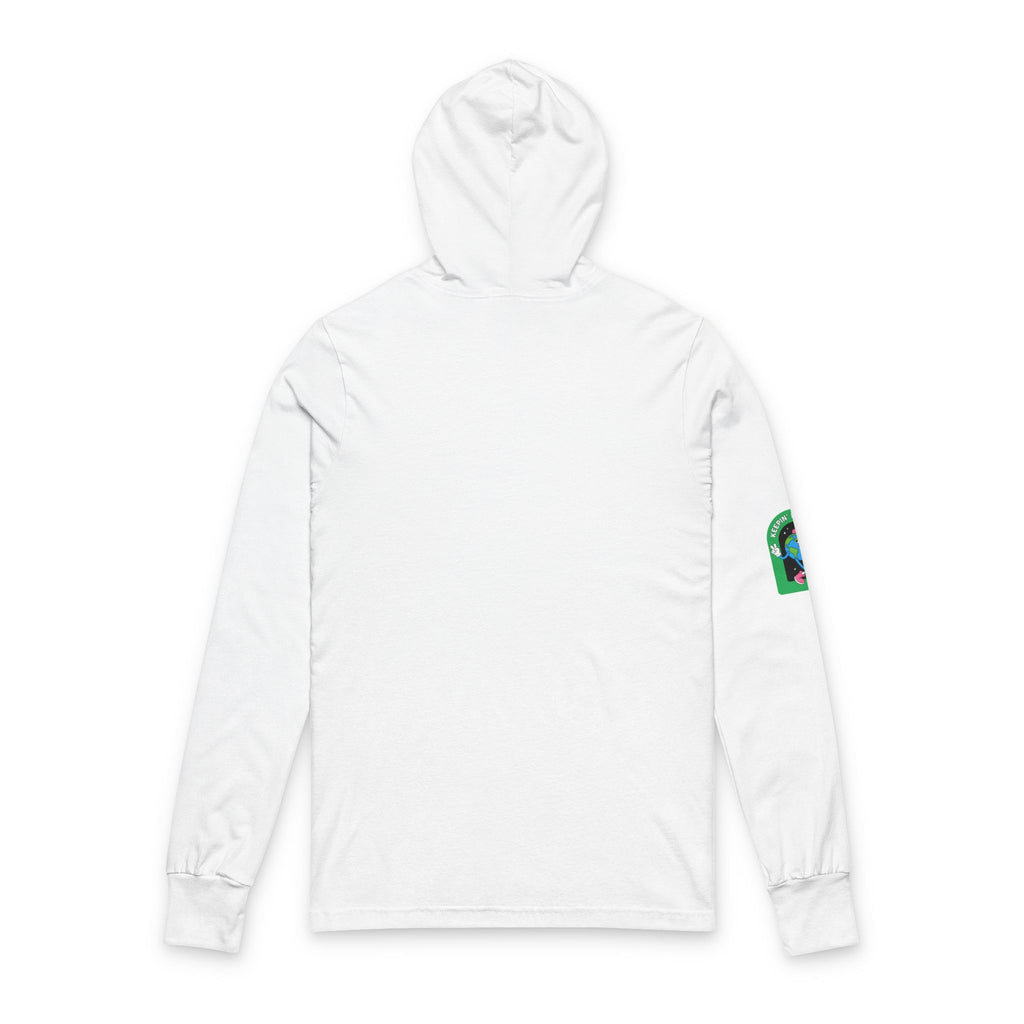 Hooded Long Sleeve Tee — Minimalist "PPP" Logo Tee with Sleeve Graphic