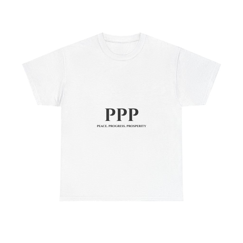 PPP Tee — Peace. Progress. Prosperity. Minimalist Slogan T-Shirt