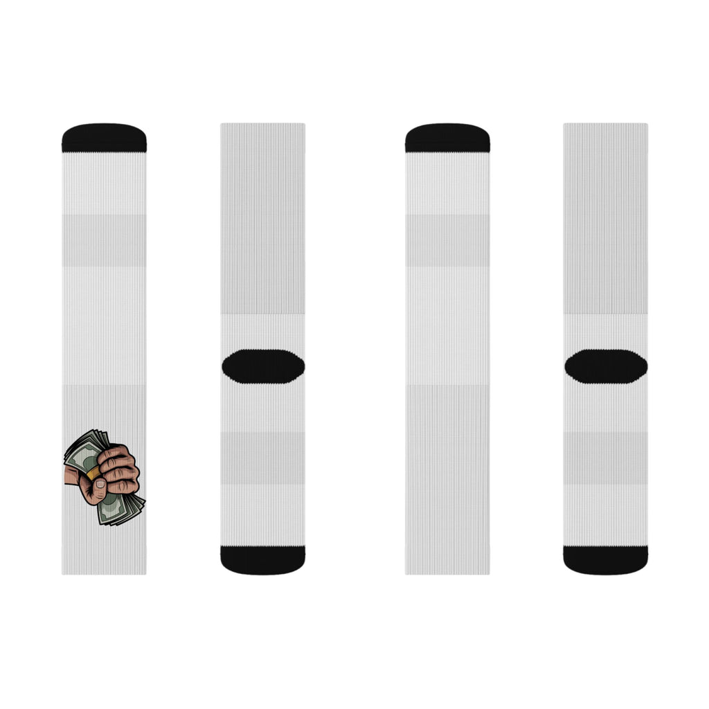 Money Grip Sublimation Socks — Novelty Cash Hand Graphic Crew Socks