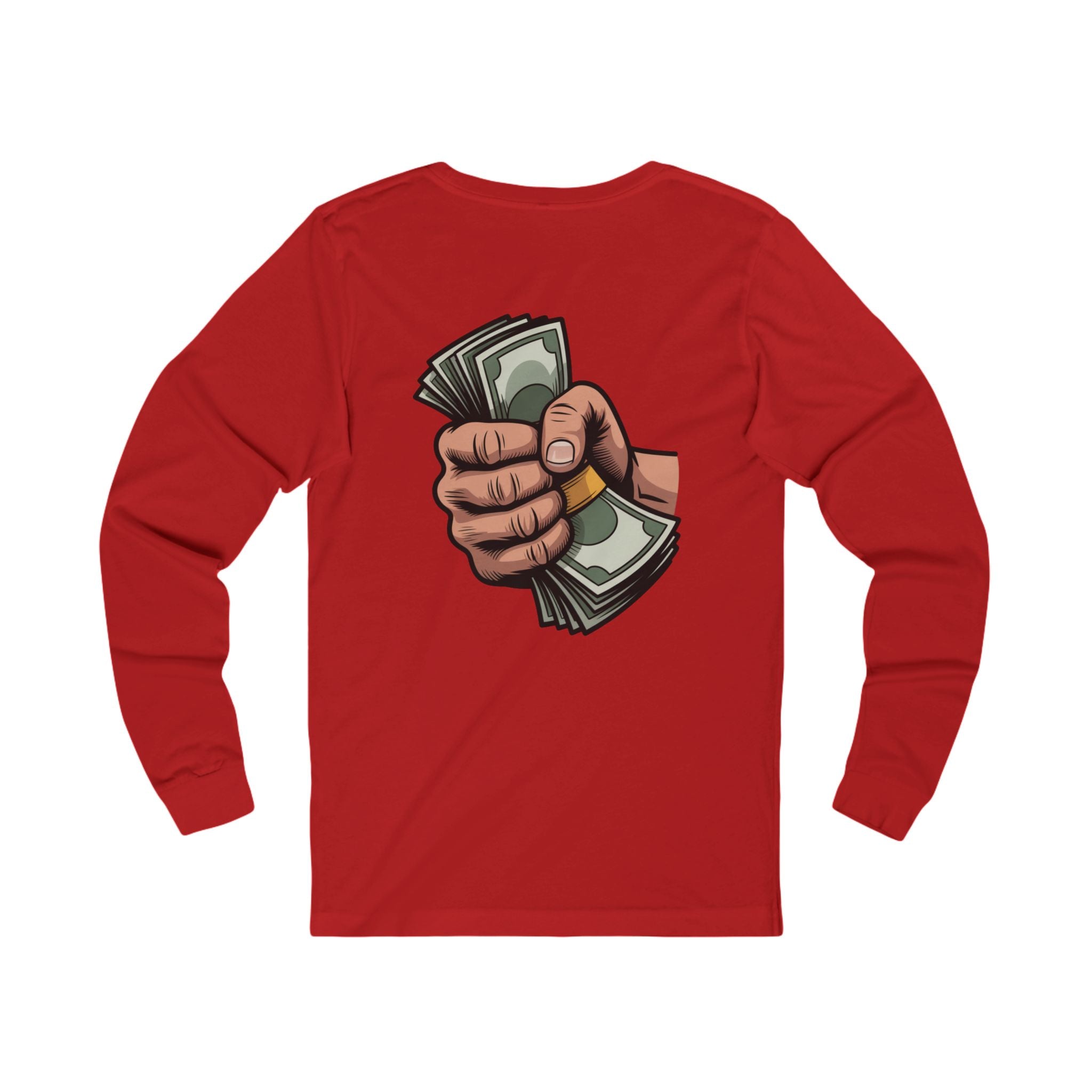 Long Sleeve Tee — 'PPP' Front & 'Stacks' Back Graphic Money Shirt