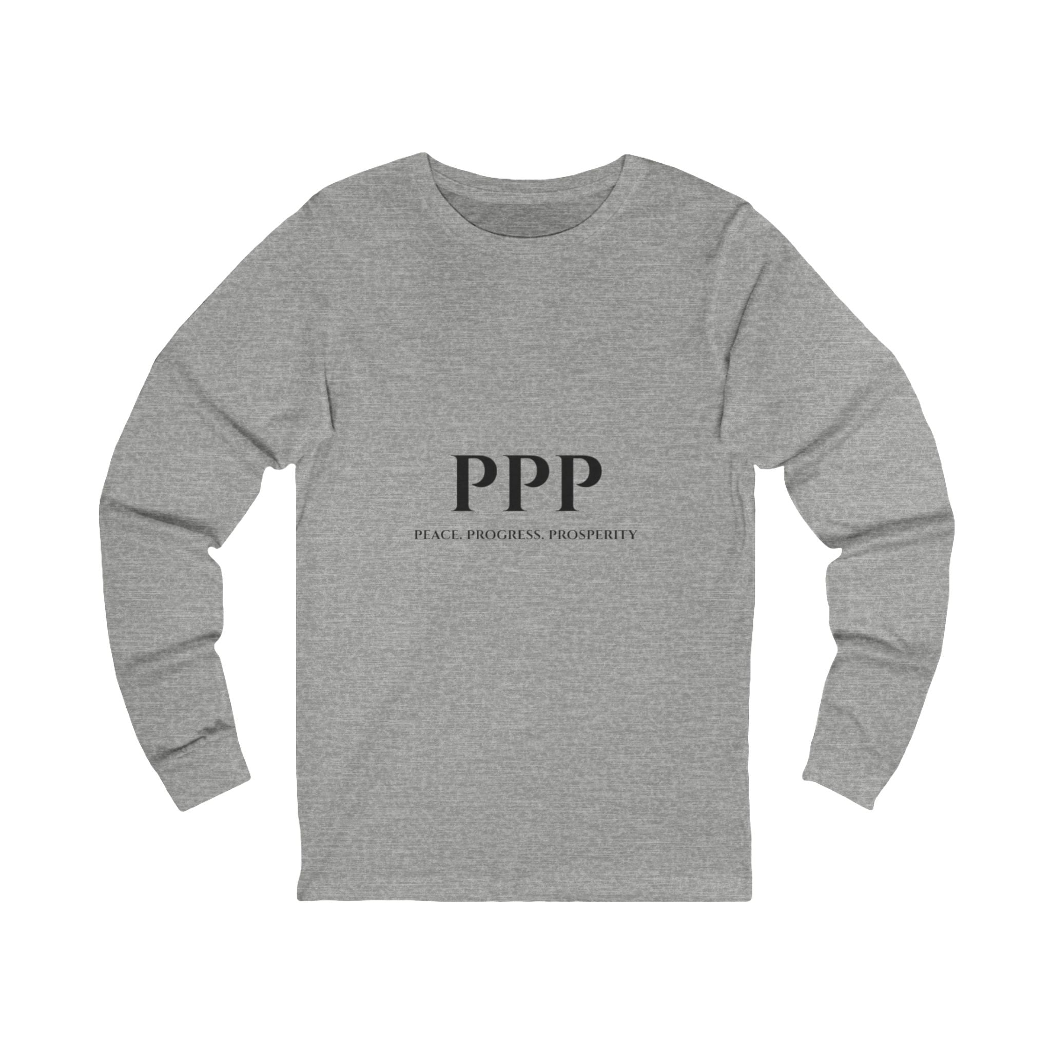 Long Sleeve Tee — 'PPP' Front & 'Stacks' Back Graphic Money Shirt
