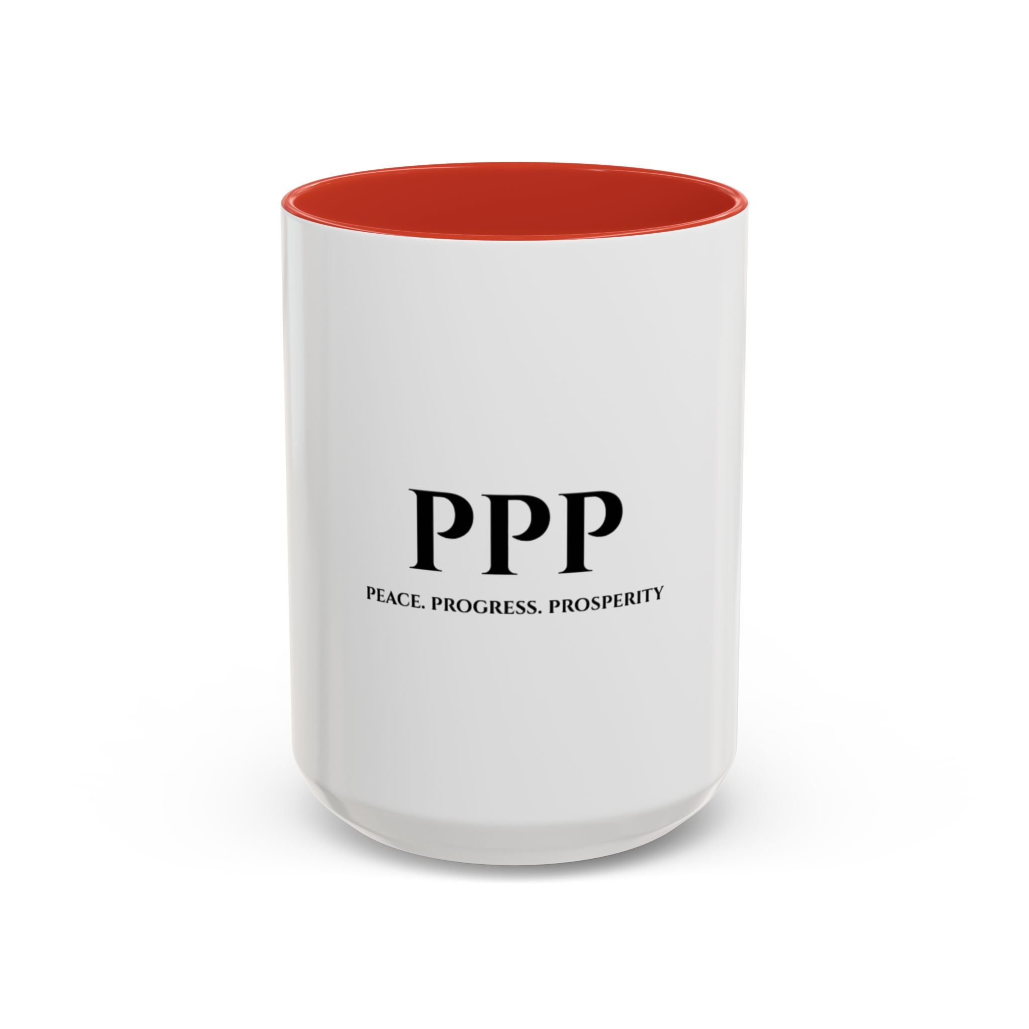 Accent Coffee Mug — "PPP: Peace. Progress. Prosperity." Ceramic 11/15oz