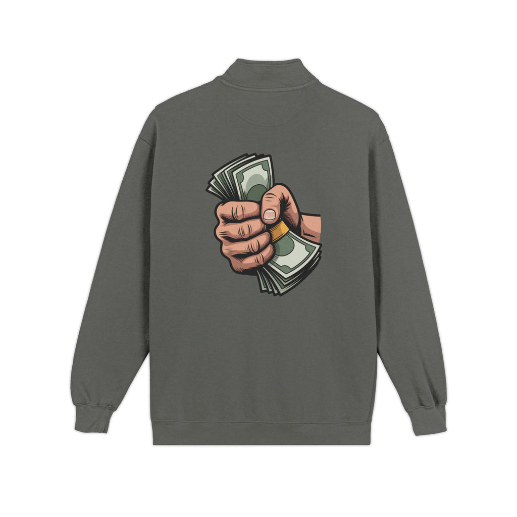Quarter-Zip Sweatshirt — Cash Fist Graphic