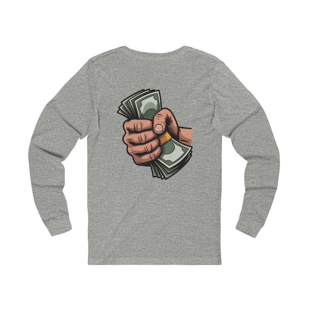 Long Sleeve Tee — 'PPP' Front & 'Stacks' Back Graphic Money Shirt